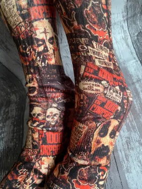 1000 corpses horror sport socks, horror gothic socks, horror movie socks