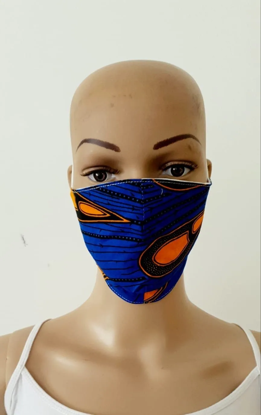 African Print Face Mask | Ankara Fabric Print Face Masks - Amara