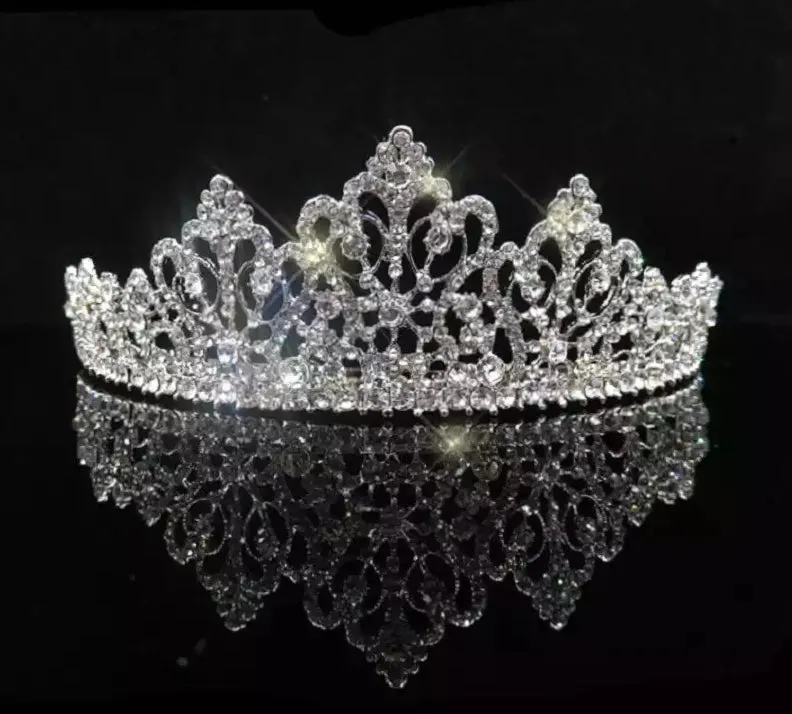 Antique Inspired Silver Crystal Tiara