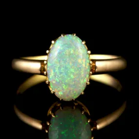 Antique Victorian Natural Opal 18Ct Gold Ring Circa 1900