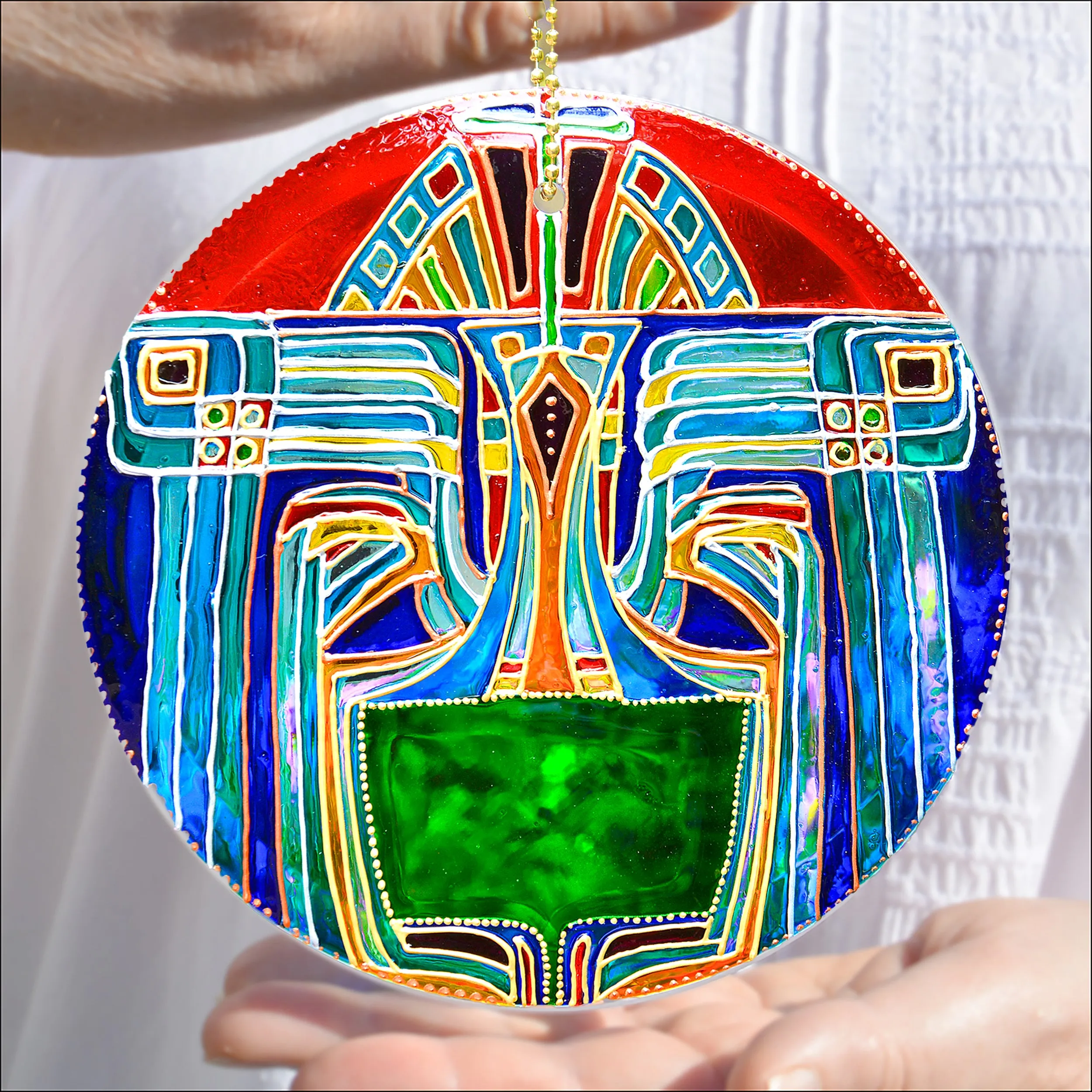 Art Deco Style Egyptian Aztec Theme Suncatcher