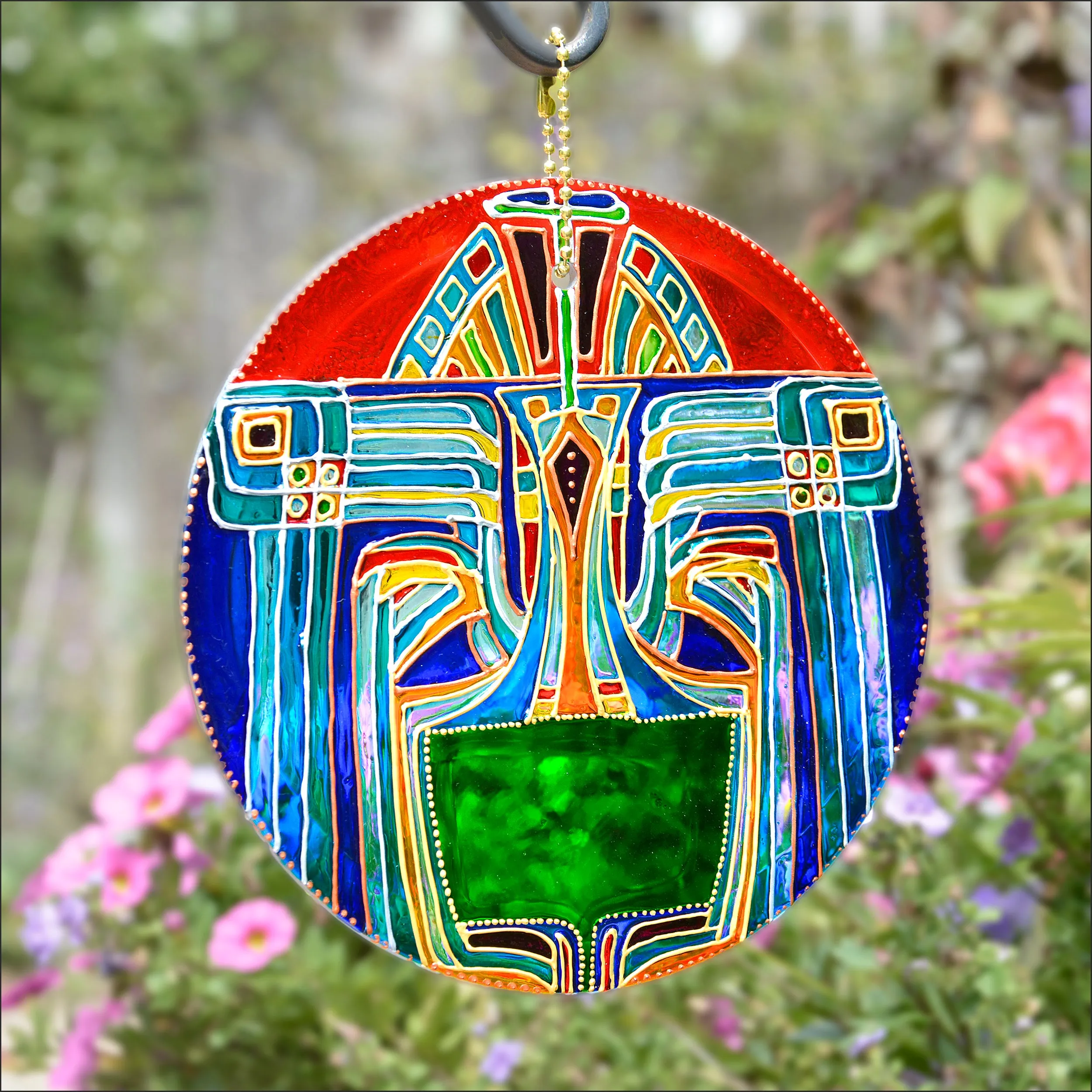 Art Deco Style Egyptian Aztec Theme Suncatcher