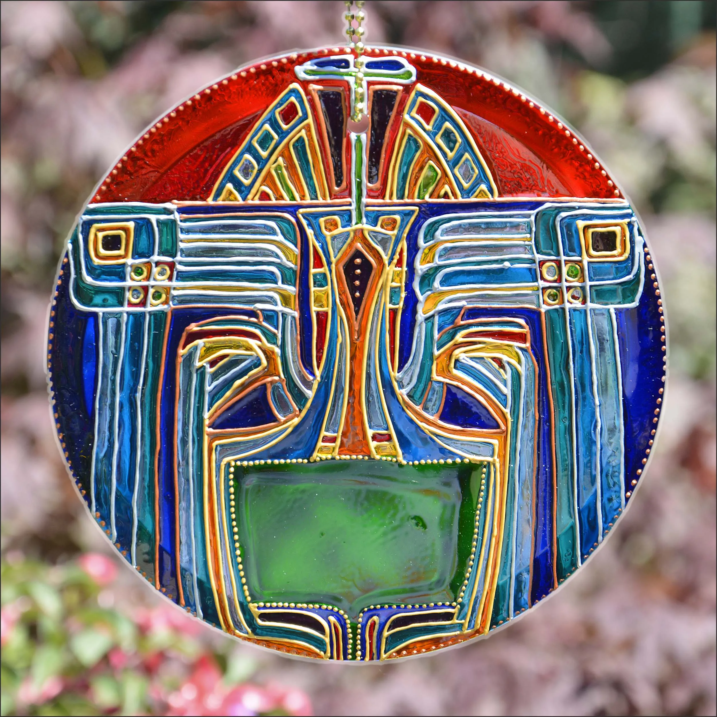 Art Deco Style Egyptian Aztec Theme Suncatcher