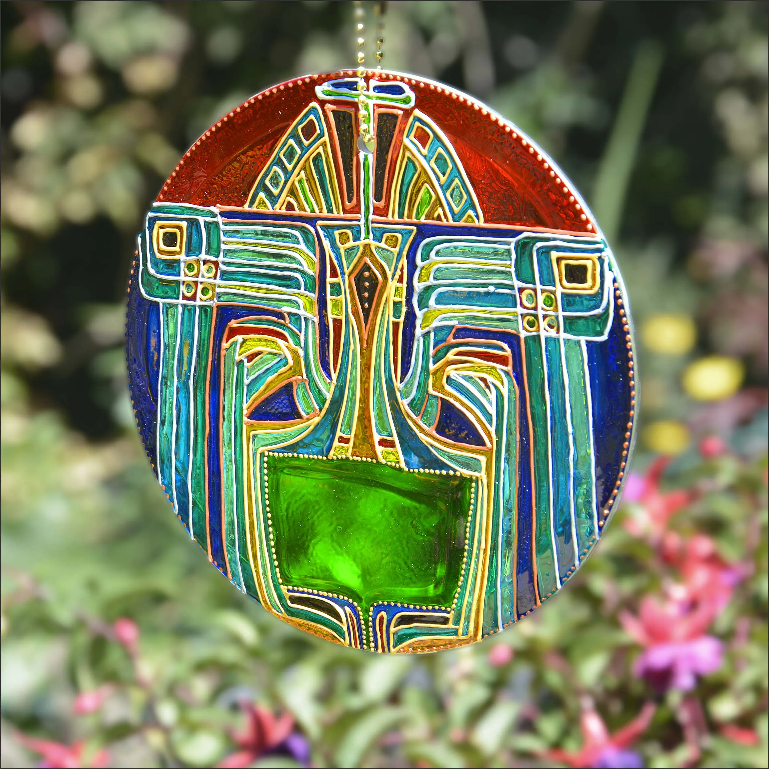 Art Deco Style Egyptian Aztec Theme Suncatcher