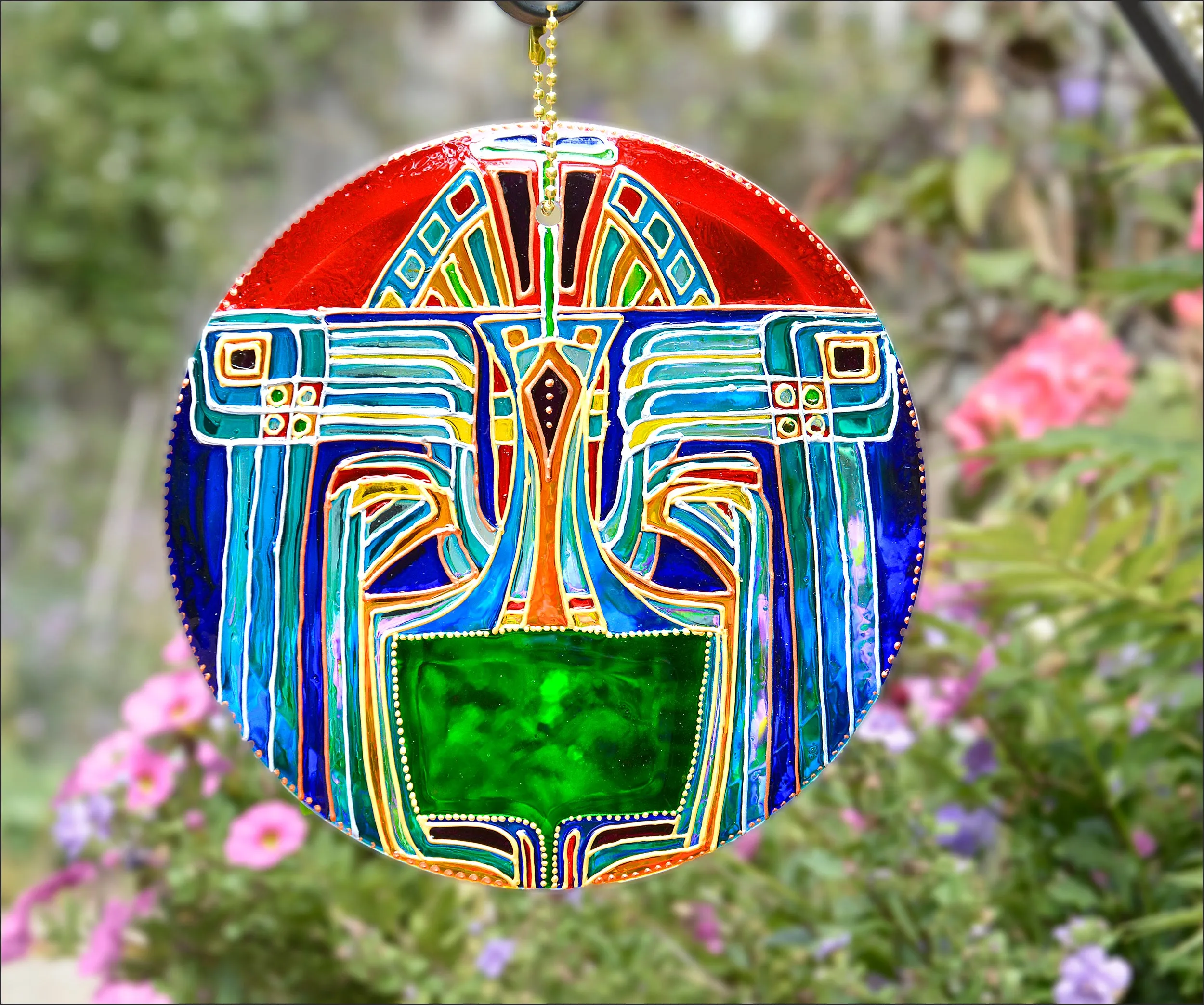 Art Deco Style Egyptian Aztec Theme Suncatcher