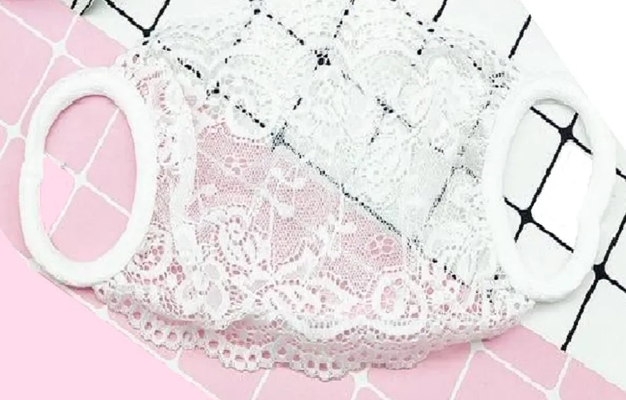 Beautiful Single layer Lace Bridal Face Mask