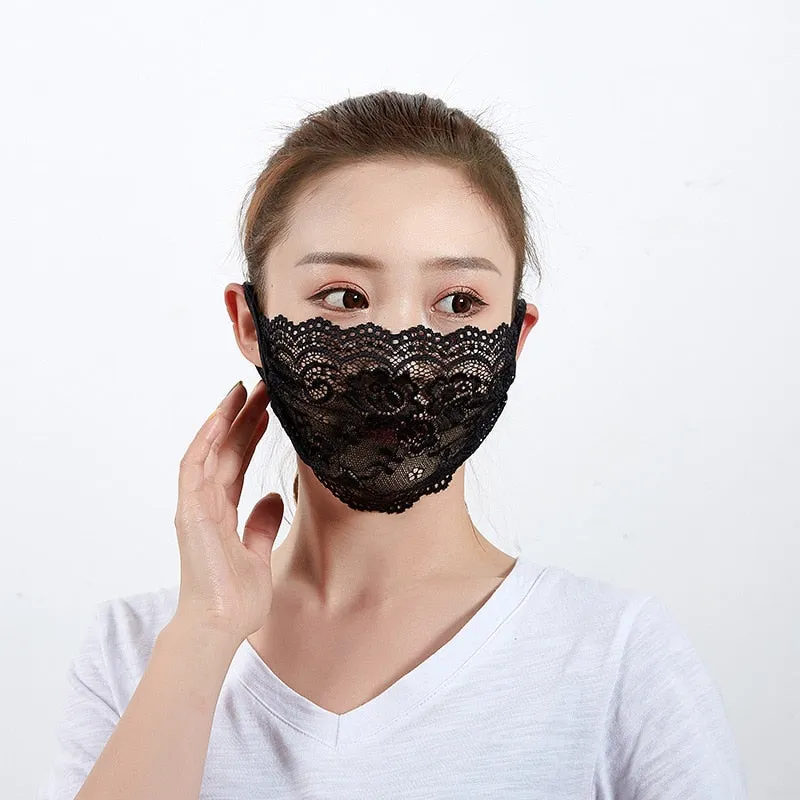 Beautiful Single layer Lace Bridal Face Mask