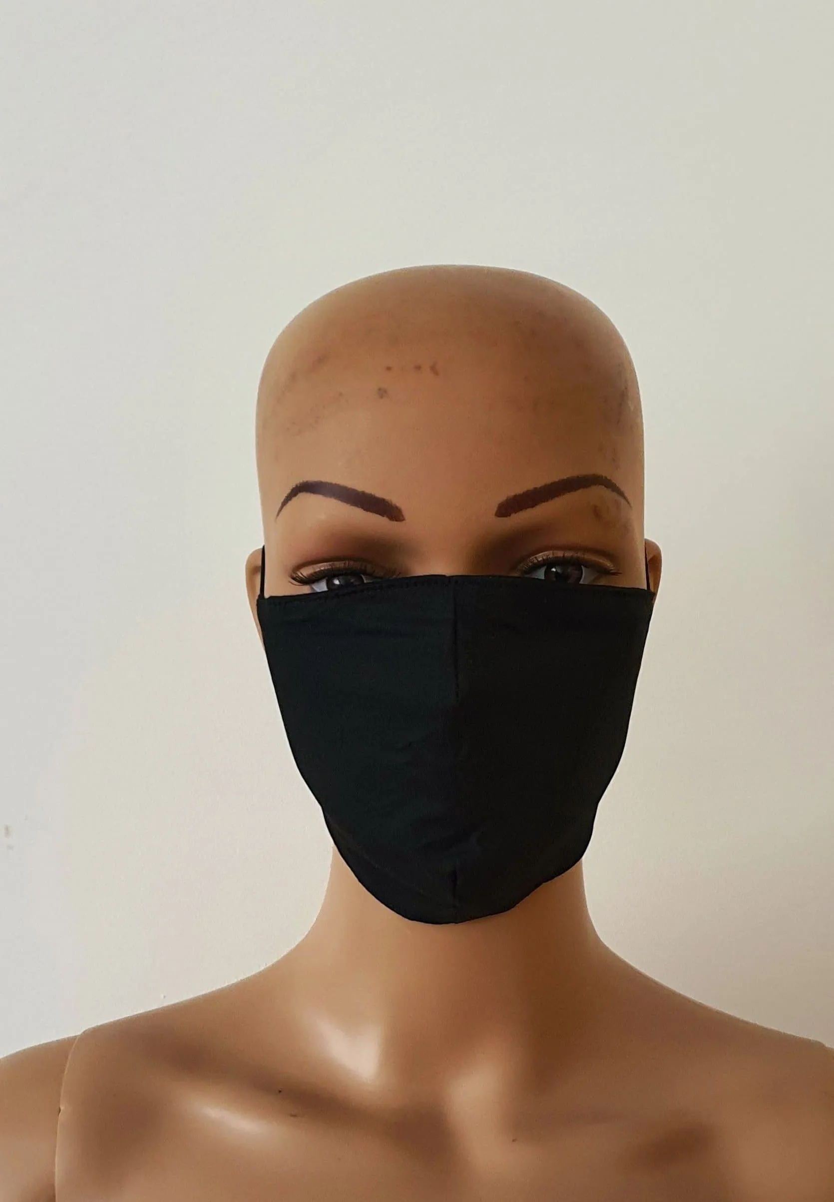 Black Cotton Print Face Mask | Fabric Face Masks - Nia