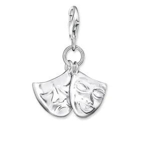 CHARM CLUB STERLING SILVER THEATRE MASKS CHARM