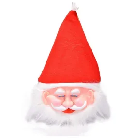 Christmas Santa Festival Mask with Red Santa Hat and Beard Overhead