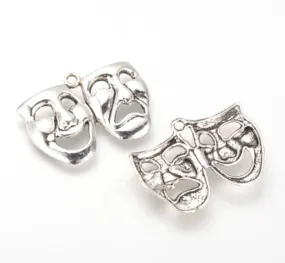 Comedy   Tragedy Mask Silver Charm