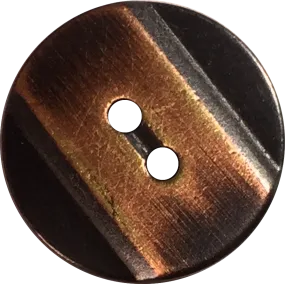 Copper Stripe on Black Metal Button, 5/8" or 11/16" round