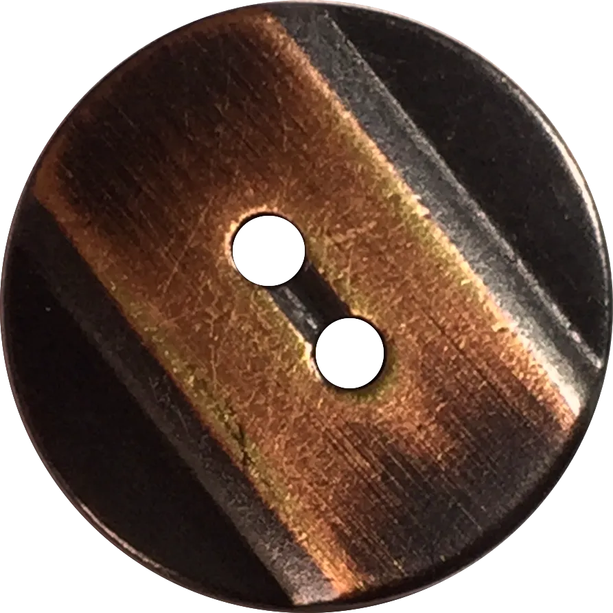 Copper Stripe on Black Metal Button, 5/8" or 11/16" round