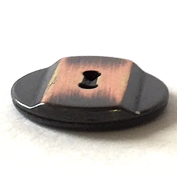 Copper Stripe on Black Metal Button, 5/8" or 11/16" round