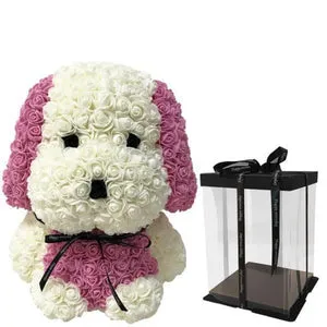 Cute Enchanted Forever Rose Puppy Dog Plush Toy (27 Options)