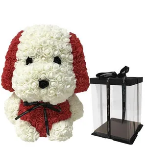 Cute Enchanted Forever Rose Puppy Dog Plush Toy (27 Options)