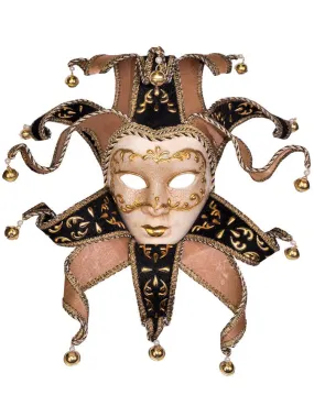 Deluxe Full Face Venetian Cream Medusa Masquerade Mask