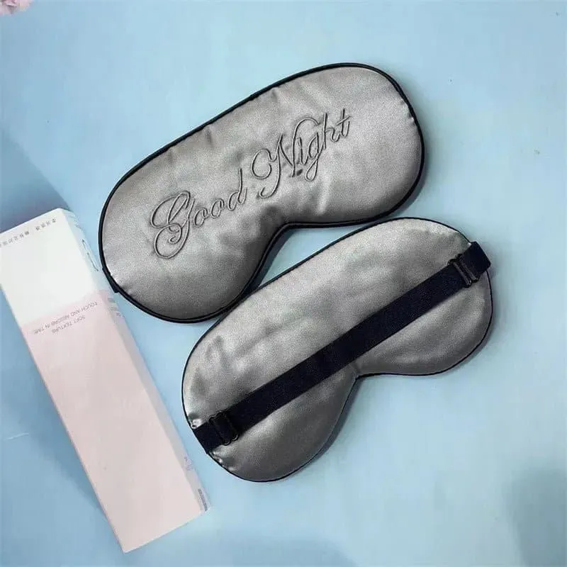 Embroidered Silky Sleep Mask - Luxurious Eyeshade for Restful Sleep