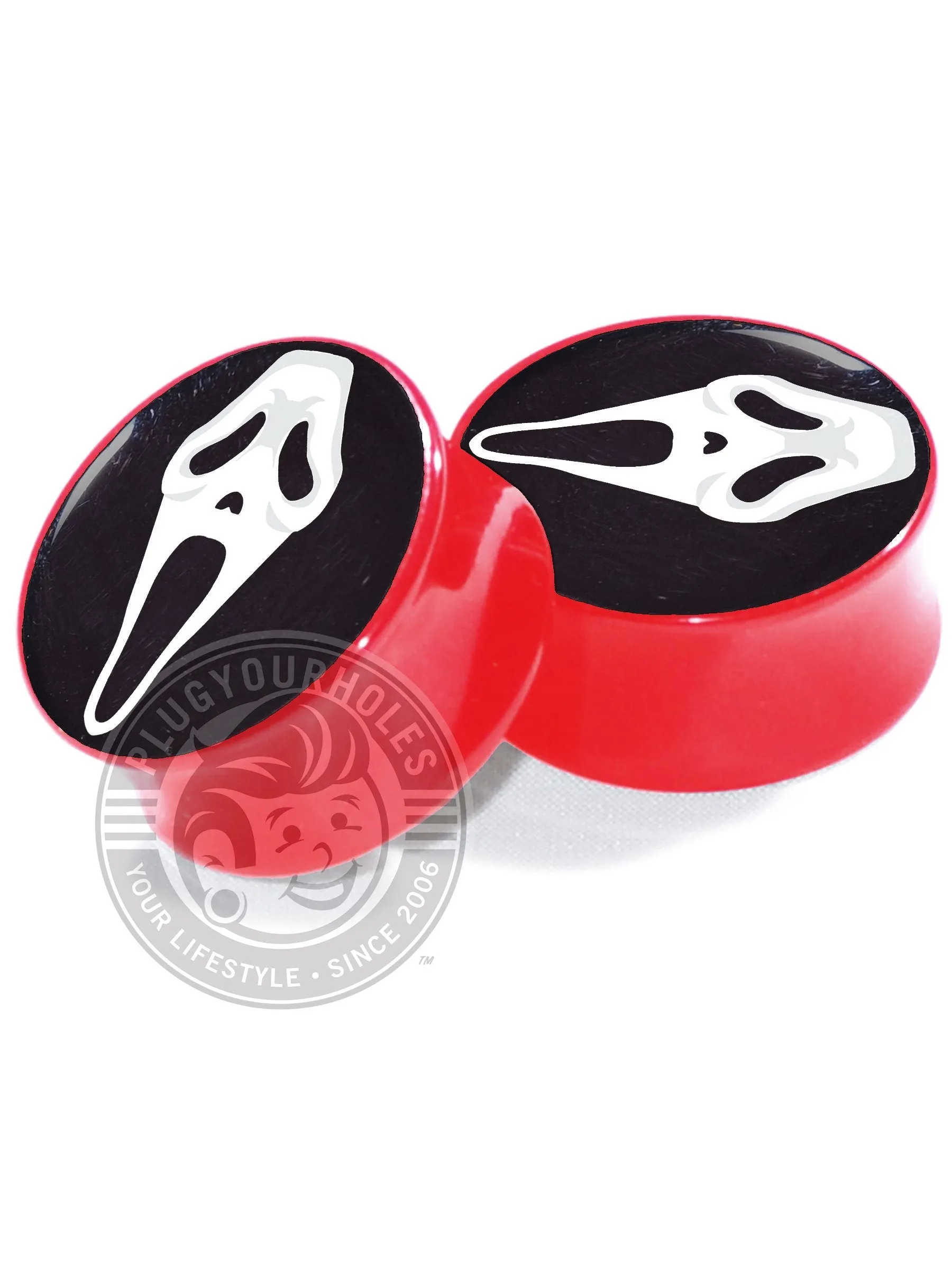 Ghostface Mask Acrylic Image Plugs