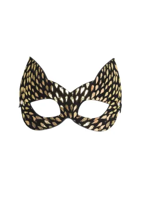 Gold Foil Molded Leather Cat Mask