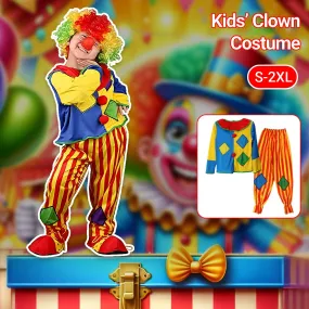 Halloween Boy Girl Clown Costume Cosplay Masquerade Magic Costume Circus Clown Suit