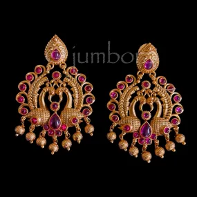 Kemp Peacock Matte Antique Earring