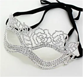 Lara Leaf Cluster Silver Masquerade Mask | Cystal | Silver