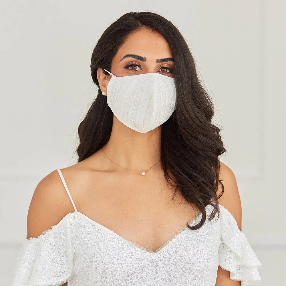 LUXURY REUSABLE, WASHABLE CLOTH FACE MASK WITH FILTER POCKET - BOHO LACE