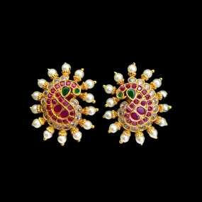 Mango Peacock AD Zircon (CZ) Stud Earring