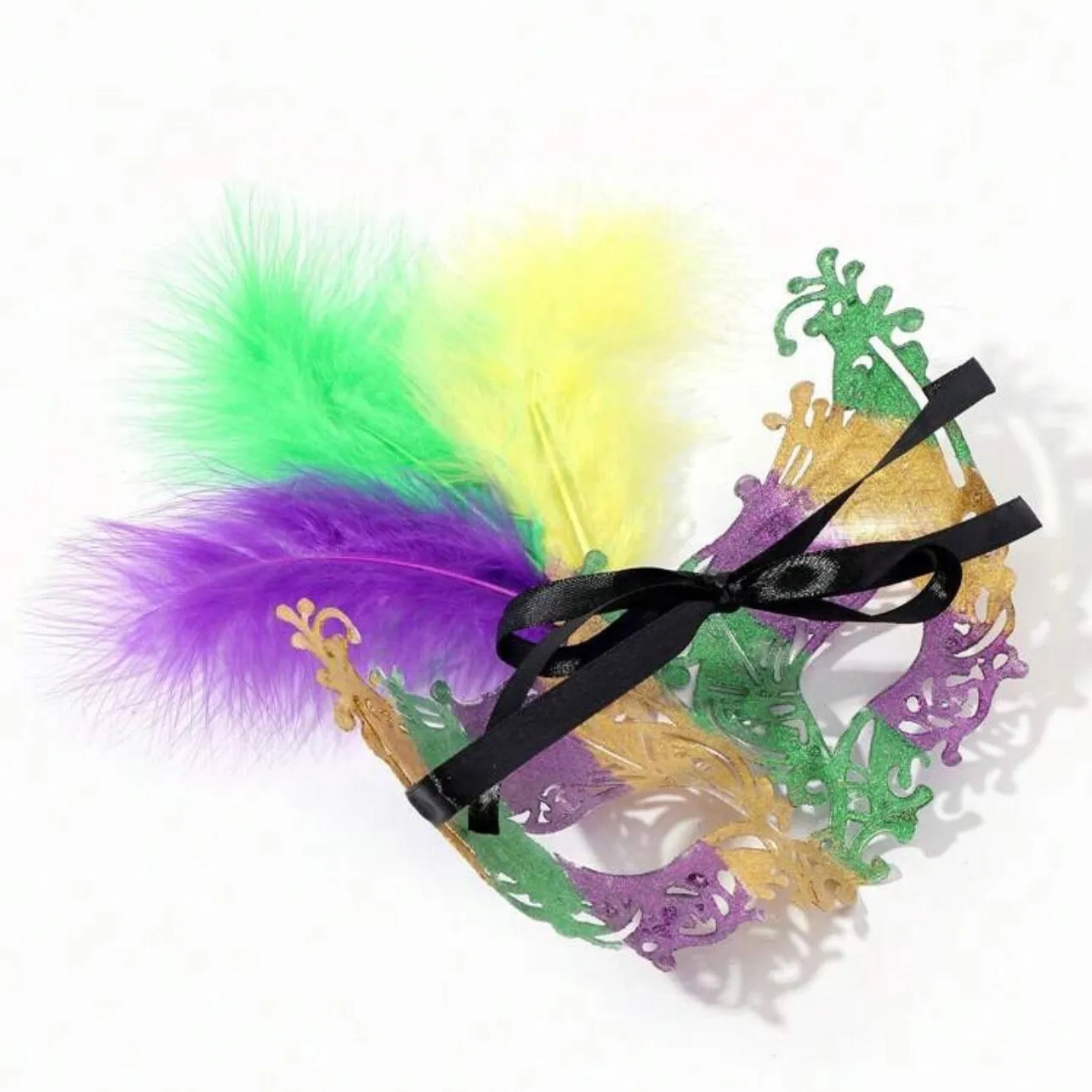 Mardi Gras Masquerade Mask - Mardi Gras Ball, New Orleans, NOLA, Purple Green Gold, Mardi Gras, Parade Outfit, Glitter Mask, Masquerade Ball