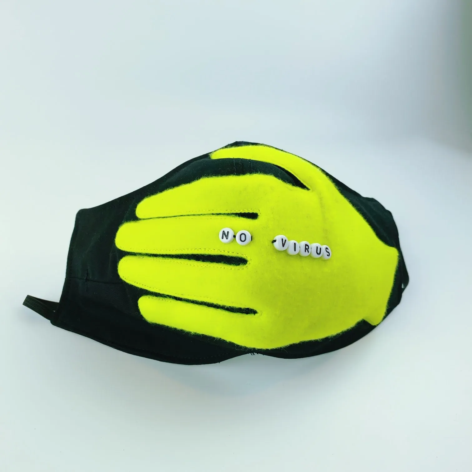 Mask 4 Protect Cover Your Mouth with Neon Hand