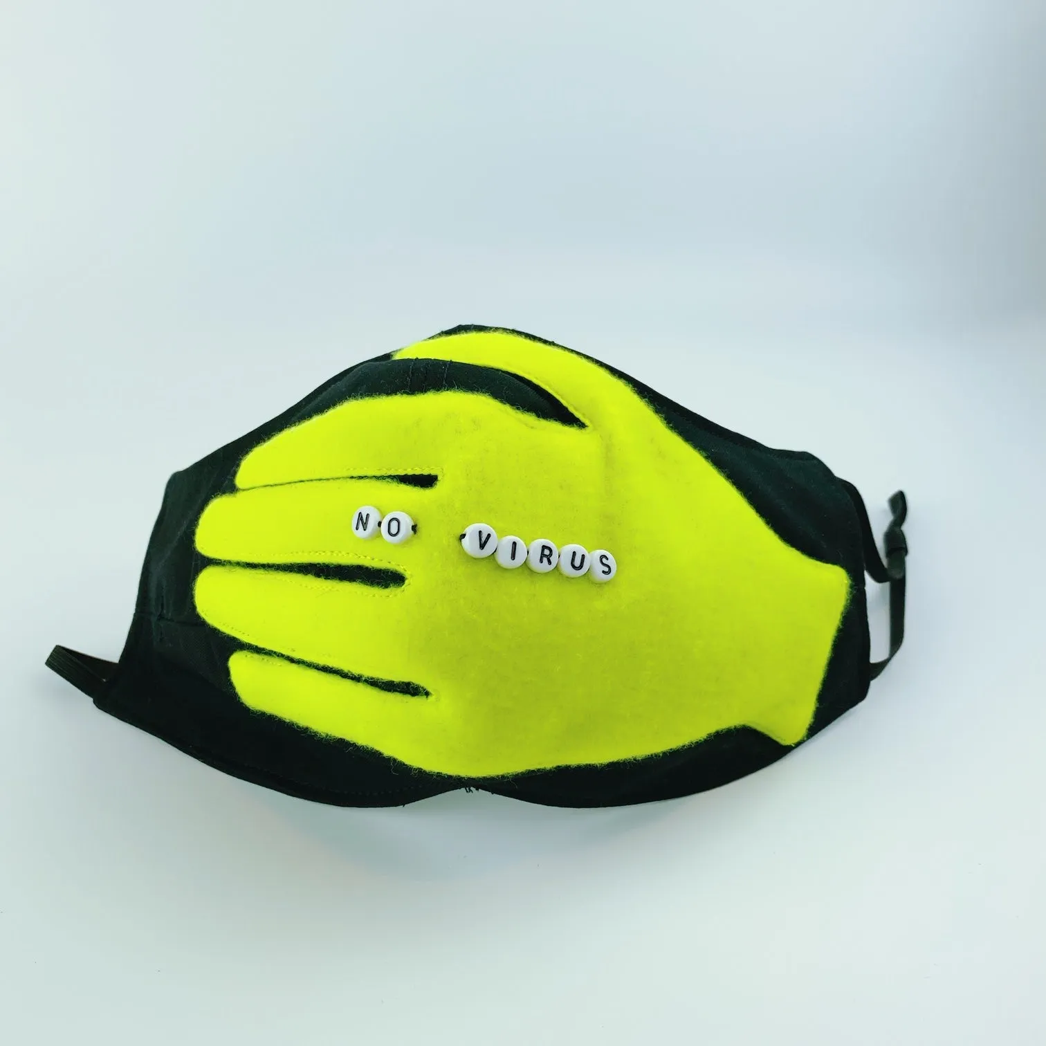 Mask 4 Protect Cover Your Mouth with Neon Hand