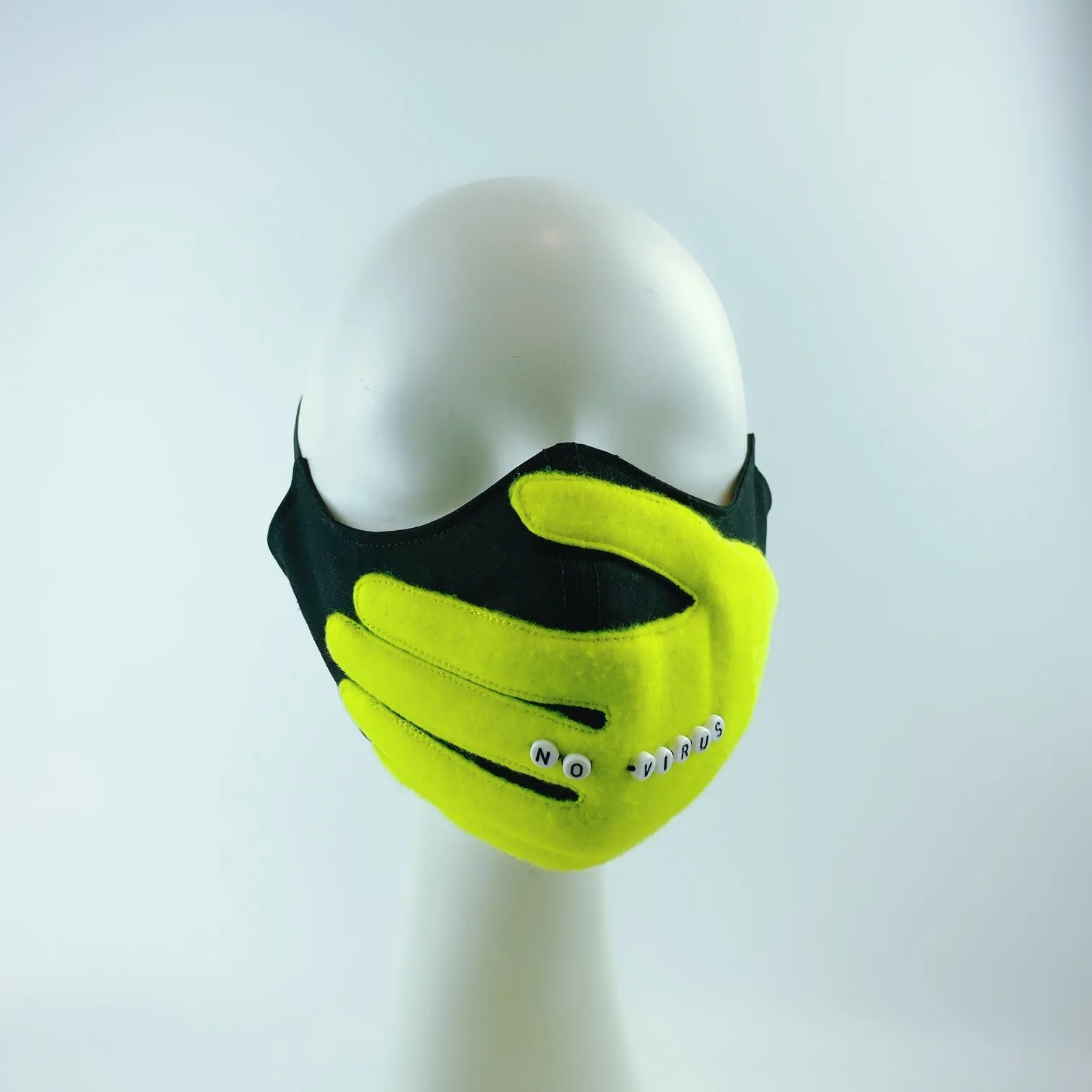 Mask 4 Protect Cover Your Mouth with Neon Hand