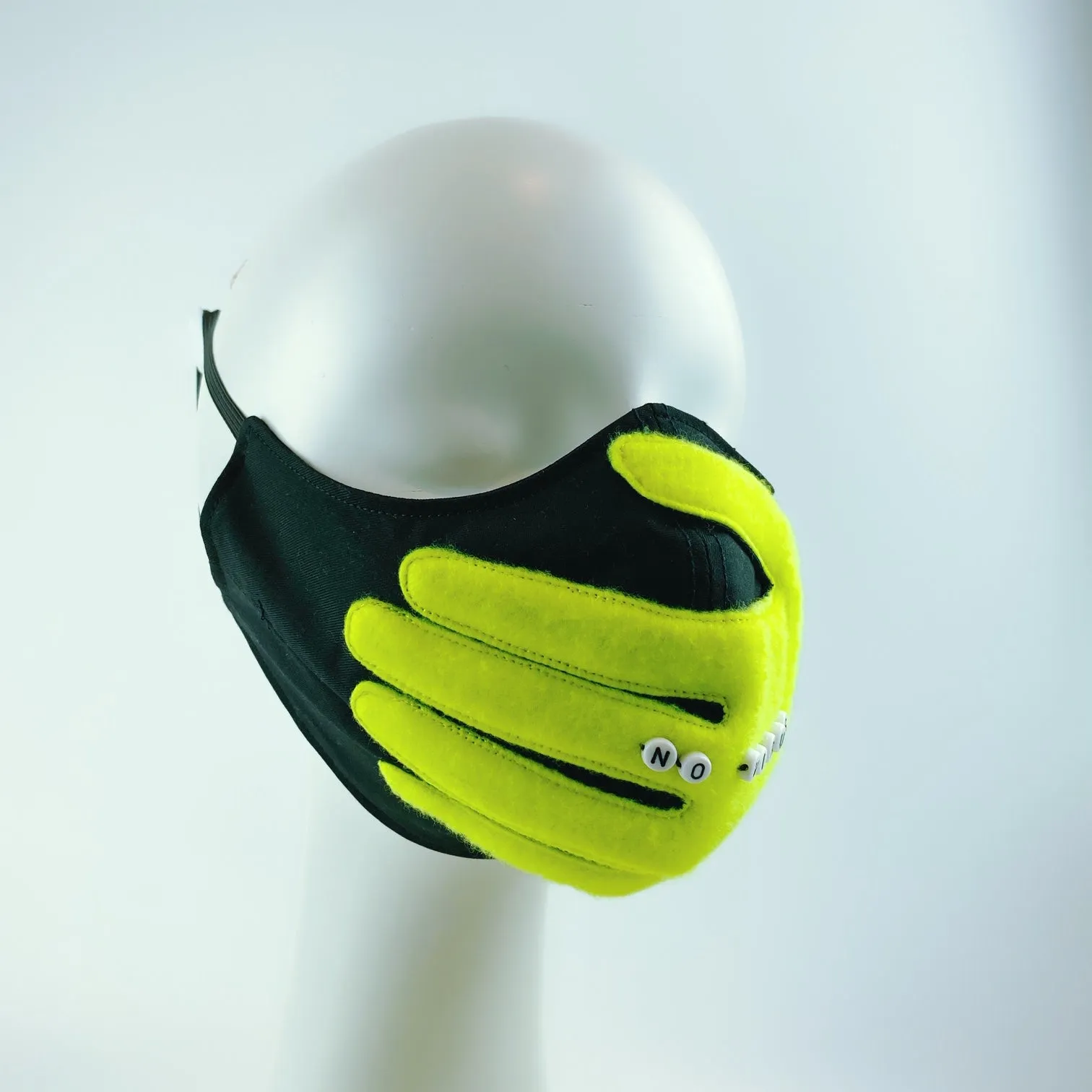 Mask 4 Protect Cover Your Mouth with Neon Hand