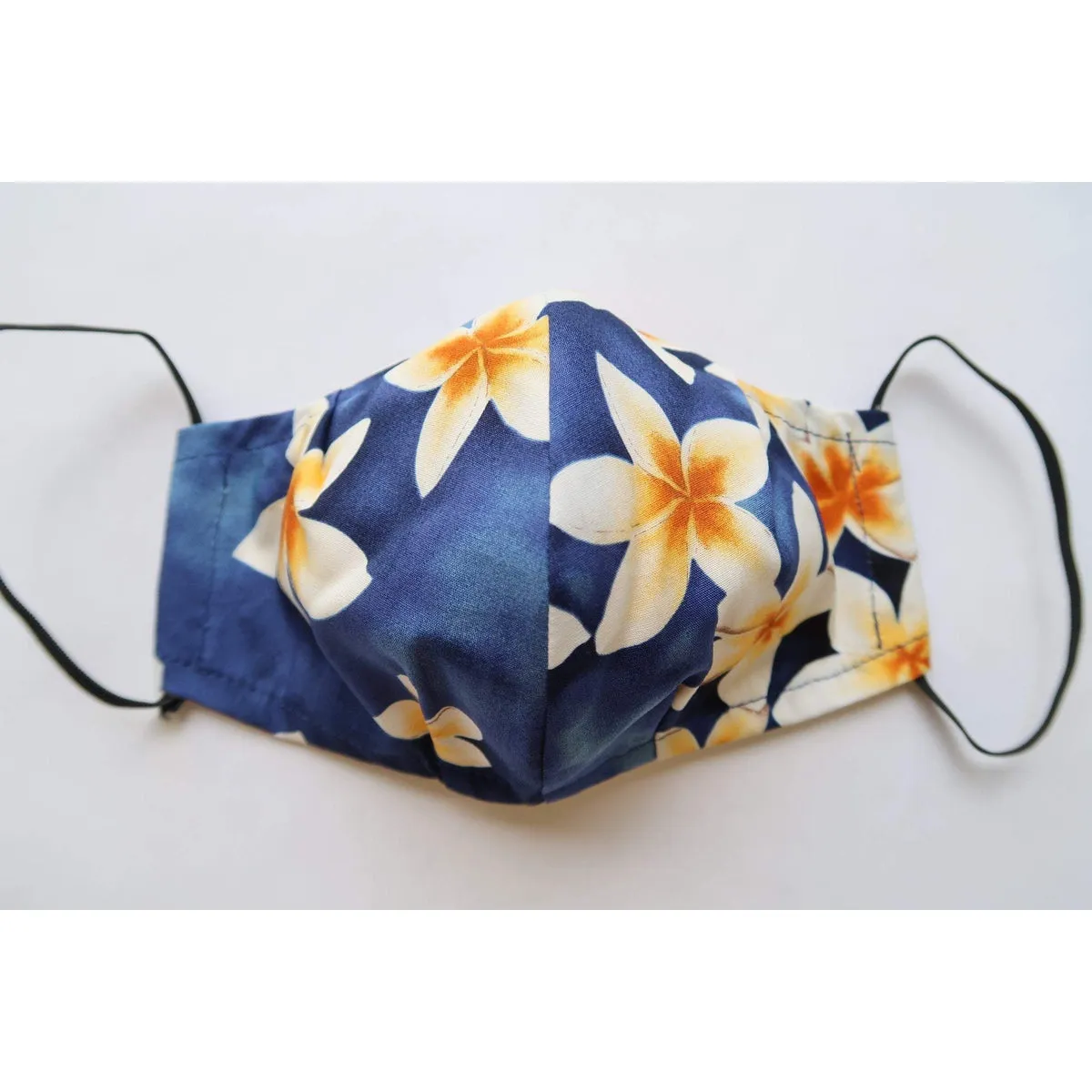 Mask Only Plumeria Print Reusable Hawaiian Mask-3 layers M192