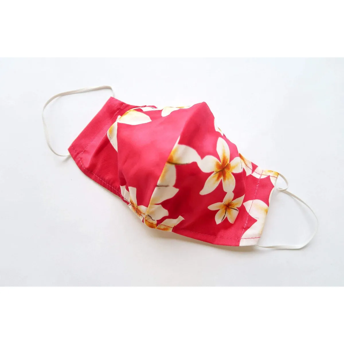 Mask Only Plumeria Print Reusable Hawaiian Mask-3 layers M192