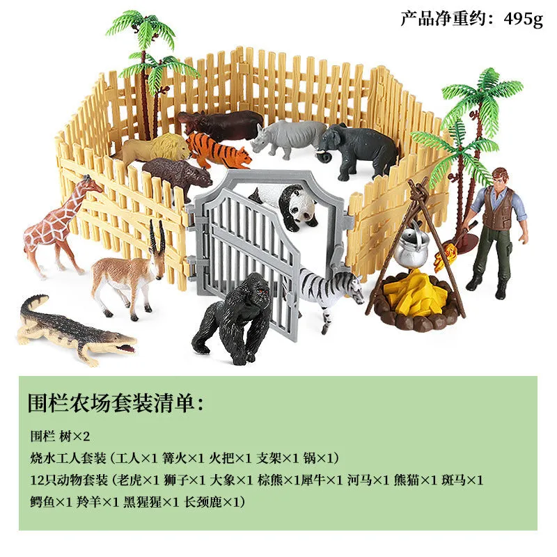 Micro Landscape Scene Decoration Horse Farm Toy Cattle Shed Farm Animal Model Toys Simulation Fence Accessories Animal Sand Table Toy