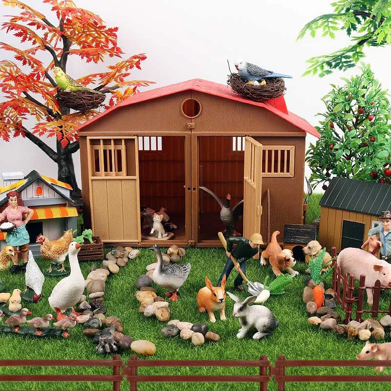 Micro Landscape Scene Decoration Horse Farm Toy Cattle Shed Farm Animal Model Toys Simulation Fence Accessories Animal Sand Table Toy