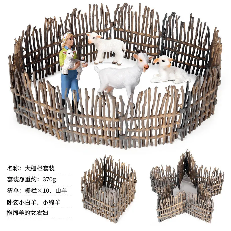 Micro Landscape Scene Decoration Horse Farm Toy Cattle Shed Farm Animal Model Toys Simulation Fence Accessories Animal Sand Table Toy