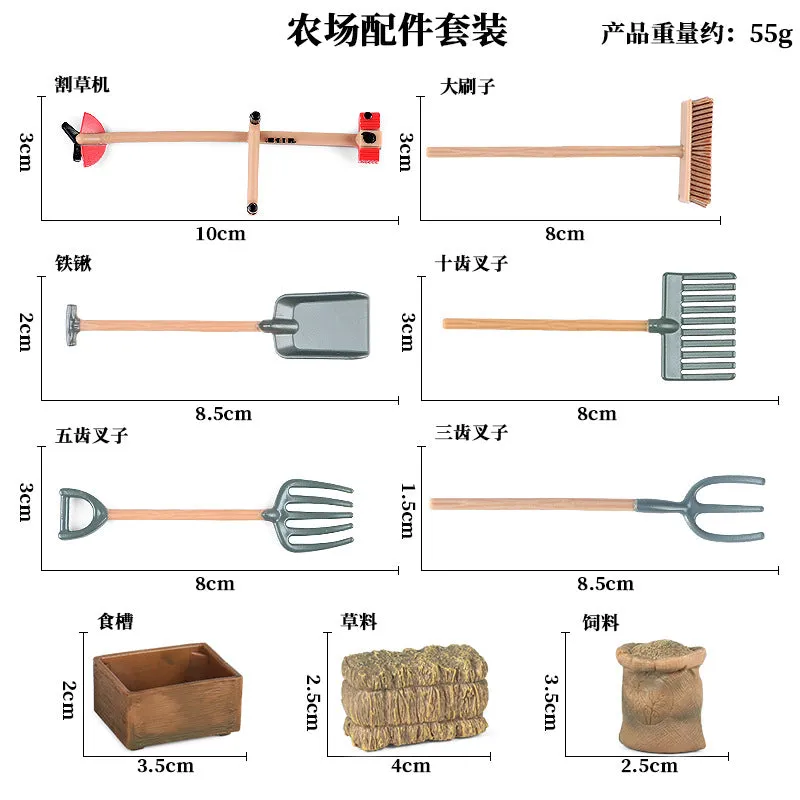 Micro Landscape Scene Decoration Horse Farm Toy Cattle Shed Farm Animal Model Toys Simulation Fence Accessories Animal Sand Table Toy