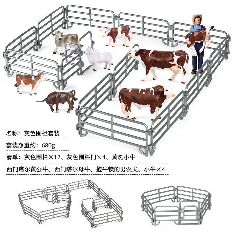 Micro Landscape Scene Decoration Horse Farm Toy Cattle Shed Farm Animal Model Toys Simulation Fence Accessories Animal Sand Table Toy