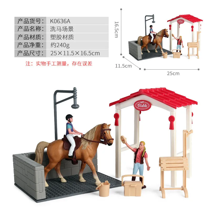 Micro Landscape Scene Decoration Horse Farm Toy Cattle Shed Farm Animal Model Toys Simulation Fence Accessories Animal Sand Table Toy