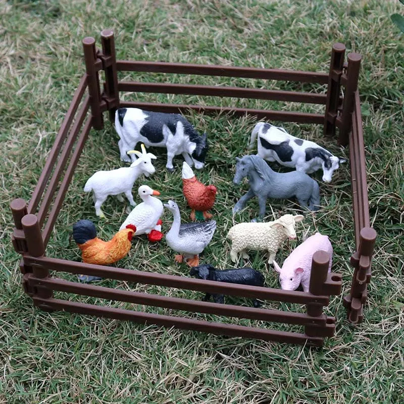 Micro Landscape Scene Decoration Horse Farm Toy Cattle Shed Farm Animal Model Toys Simulation Fence Accessories Animal Sand Table Toy