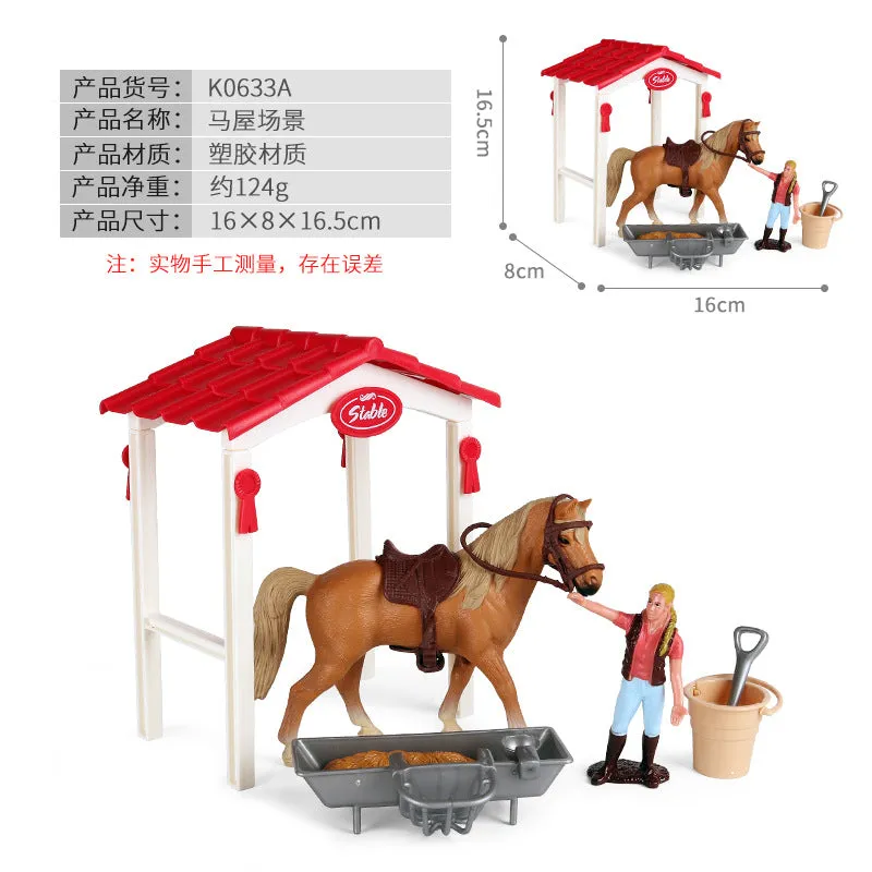 Micro Landscape Scene Decoration Horse Farm Toy Cattle Shed Farm Animal Model Toys Simulation Fence Accessories Animal Sand Table Toy