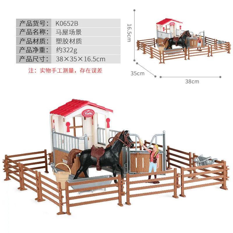 Micro Landscape Scene Decoration Horse Farm Toy Cattle Shed Farm Animal Model Toys Simulation Fence Accessories Animal Sand Table Toy