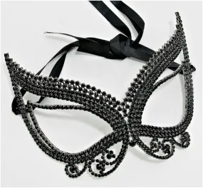 Pirene Exquisite Butterfly Masquerade Mask | Black | Crystal