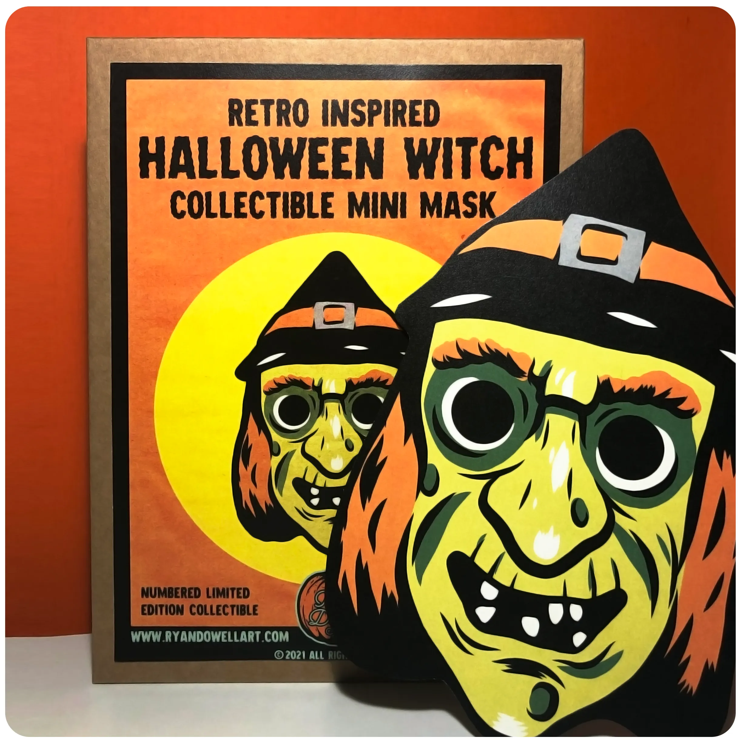 Retro Inspired Halloween Witch Costume Box Collectible Figurine Set