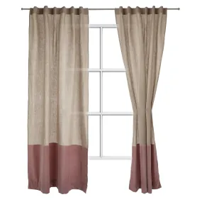 Saveli Curtain Set [Natural/Blush pink]