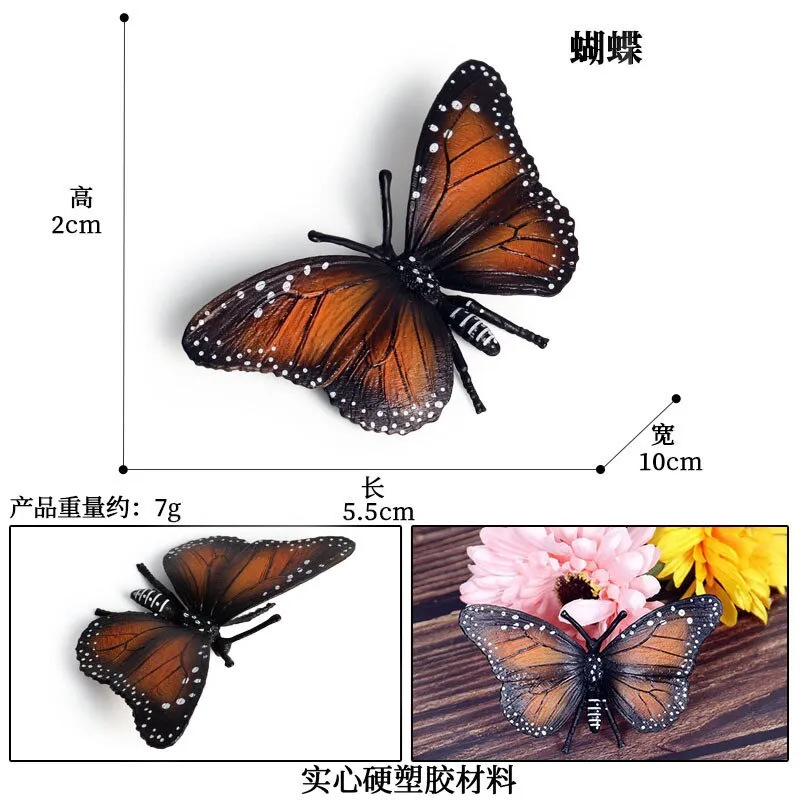 Simulated Insect Animal Figurine Model Spider Grasshopper Butterfly Snail Action Figure Scene Decoration Kids Collect Toys Gifts