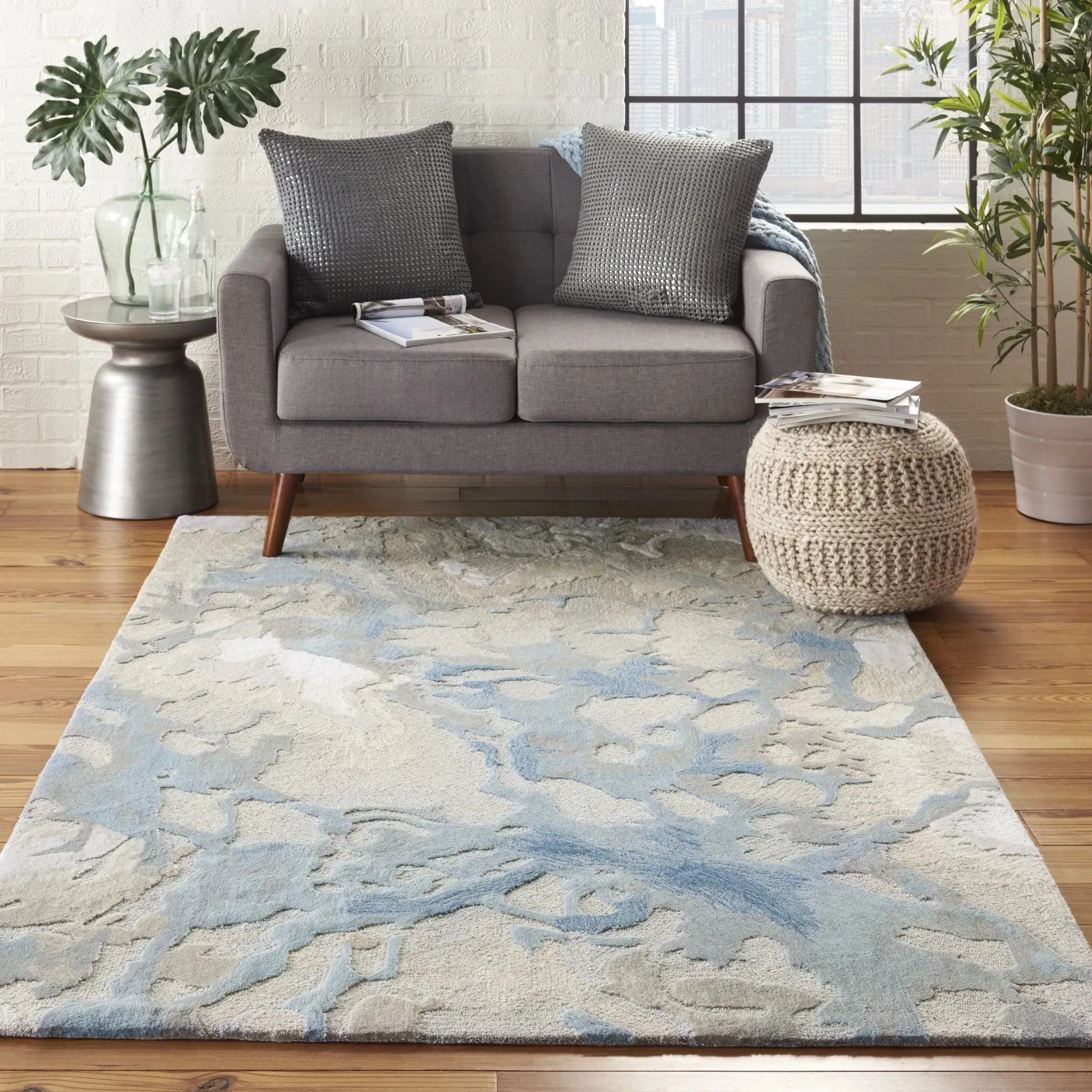 Symmetry SMM07 Light Blue/Ivory Rug